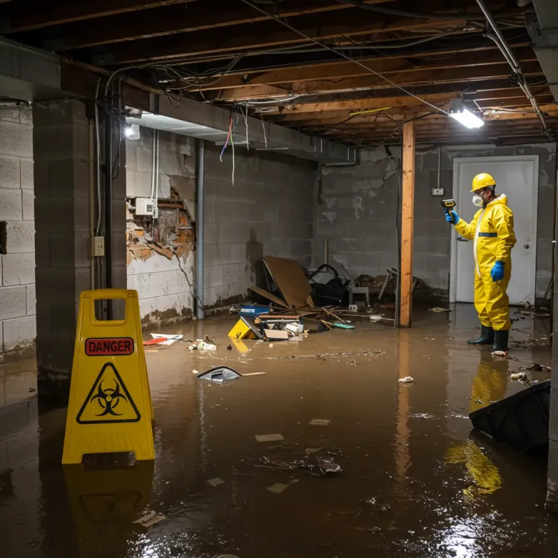 Flooded Basement Electrical Hazard in Marion, KY Property