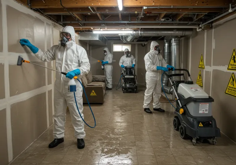Basement Moisture Removal and Structural Drying process in Marion, KY